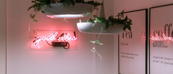 good vibes neon sign - writing a mission statement should evoke a positive emotion