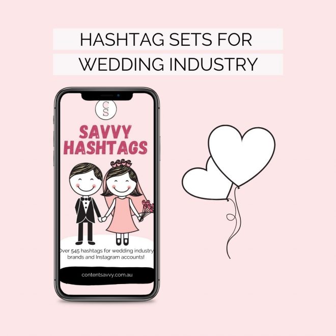 Wedding Instagram hashtag sets for wedding industry brands